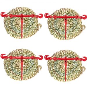 VEVOR Kit de cadena y aglutinante 10-13 mm aglutinantes de carga con trinquete 4,18 T de fuerza de trabajo aglutinantes y cadenas de trinquete con ganchos G70 10mm x 3m para camión, amarre, transporte