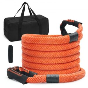 VEVOR Cuerda de Remolque de Nilón de Recuperación Cinética de 22,225 mm x 6,1 m, carga de 13871 kg, Correa de Arranque Resistente de Energía de Elasticidad Extrema para Jeep, Camión, SUV, Tractor