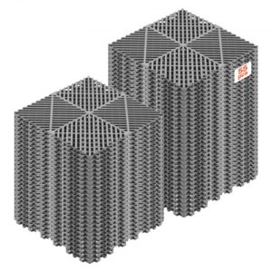 VEVOR Baldosas para Garaje Entrelazadas, 310 x 310 mm, Paquete de 55 Unidades, Azulejos de Drenaje de Polipropileno Autoventilados, Suelo Modular Antideslizante, para Baño Cocina Zonas Húmedas, Gris