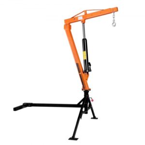 VEVOR Grúa para Camioneta Capacidad de Carga 680 kg, con Gato Hidráulico de 12 T, Pluma Telescópica Rotación 360°, Base de Acero, Grúa Pickup Plegable para Fardos de Pienso y Elevación de Equipos