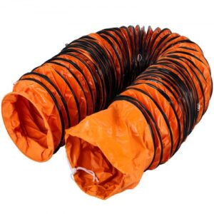 VEVOR Tubo PVC Flexible 7,6 m, Conductos de Ventilación Nuevo, Manguera de Conducto Flexible de PVC 6 kg, Tubo de Manguera de Ventilación Trajes Diámetro del Ventilador 31,2 cm, Anillos en Forma de D