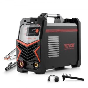 VEVOR Soldador TIG, Máquina de Soldar 2 en 1 de 205 A, Pantalla LED Grande, Soldador Eléctrico Máquina Soldadura TIG con Inversor IGBT y Arranque en Caliente Arc Force, 380 x 160 x 320 mm, Negro