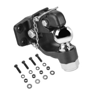 VEVOR Gancho de Enganche, Capacidad de Remolque de 13605 kg, Bola de Enganche Combinada de 2-5/16 pulgadas con Kit de Montaje, para Anillos de Luneta de 2,5"-3", Revestimiento de Polvo Negro