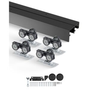 VEVOR Kit de Herrajes para Puertas Corredizas de 1219 mm de Aleación de Aluminio para Puertas Corredizas de Armario con Tiradores, para Sistema de 2 Puertas para Puertas de 35-45 mm de Grosor