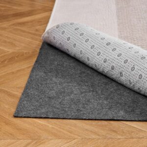 VEVOR Alfombrilla Antideslizante para Alfombras 91,44 x 152,4 cm, Base Antideslizante con Doble Superficie de Fieltro y Agarre de Goma, Protege Suelos y Mantiene Alfombras en Su Lugar, Gris Claro