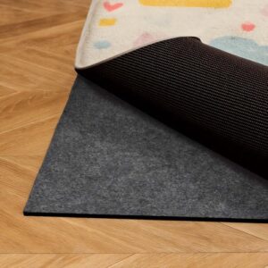 VEVOR Alfombrilla Antideslizante para Alfombras 243,84 x 152,4 cm, Base Antideslizante con Doble Superficie de Fieltro y Agarre de Goma, Protege Suelos y Mantiene Alfombras en Su Lugar, Gris Claro