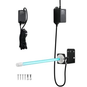 VEVOR Purificador de Aire HVAC, 18 W, Limpiador de Serpentín con Luz Ultravioleta UVC con Imán en Conducto para Conducto de Aire Acondicionado, con 1 Bombilla de Repuesto, 80 x 56 x 435 mm, Negro