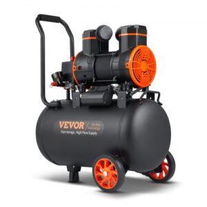 VEVOR Compresor de Aire Silencioso de 35 L Compresor de Aire sin Aceite 1800 W Presión Máxima de 3,5 Mpa Motor sin Aceite 70 dB para Reparación de Automóviles Inflado de Neumáticos Pintura a Pistola