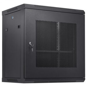 VEVOR Gabinete para servidores de red montaje en pared de 12U, 39.4cm/15,5" gabinete en rack para servidores 90kg/200 lbs con paneles laterales de puerta con cerradura, para equipos de TI, dispositivos A/V