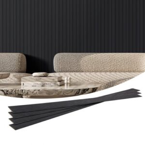 VEVOR Paneles Acústicos de Listones de Madera Sintética con Acento WPC para Paredes Interiores Modernas, para una Decoración Elegante y Reducción de Ruido, Negro Mate, 2450 x 166 x 9 mm, 8 uds