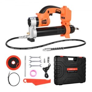 VEVOR Pistola de Engrase Inalámbrica, Pistola de Engrase Eléctrica con Luz LED y Manguera de 89 cm y Gatillos de Velocidad Variable Presión Máxima de 80000 PSI para Engrasar Vehículos o Máquinas