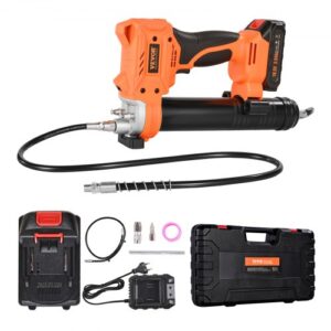 VEVOR Pistola Engrasadora Inalámbrica con luz LED, Manguera de 89,9 cm, Estuche de Transporte, Gatillos de Velocidad Variable Presión Máxima de 8000 PSI para Engrasar Vehículos o Máquinas