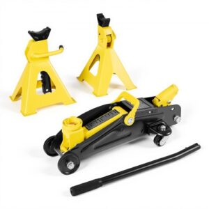 VEVOR Gato Hidráulico de Perfil Bajo Capacidad de 2 T, Gato de Acero para Coches con Soportes, Bomba de Elevación Rápida de Un Solo Pistón, Rango de Elevación 130-310 mm, para Automóviles, Vehículos