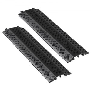 VEVOR Rampa de Protección de Cable 2 Piezas Protector de Cables para Suelo Capacidad de Carga de 7938 kg para Zonas de Alto Tránsito Peatonal, para Interiores, Exteriores, Hogar, Oficina, Almacén