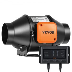 VEVOR Ventilador Extractor de Conducto Extractor en Línea con Ventilador en Silencio 25 W Motor de Cobre Ventilador de Extracción Velocidad Variable 2900 RPM para Salas de Estar Cocinas Sótanos