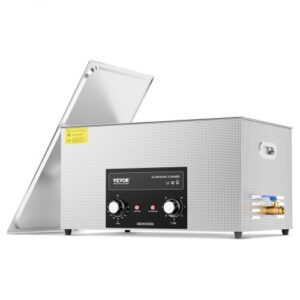VEVOR Limpiador Ultrasónico 22 L con Temporizador de Calentamiento y Cesta Equipo de Limpieza Ultrasónico Digital Profesional 480 W para Relojes Instrumentos Gafas Monedas Piezas de Metal Plata