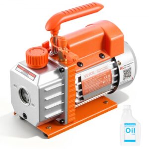 VEVOR Bomba de Vacío de 3,5 CFM 99 L/min, Bomba de Vacío Rotativa de Paletas de 1 Etapa, Compatible con R134a, R22, R410a, para Mantenimiento de Aire Acondicionado Automotriz, Aceite Incluido
