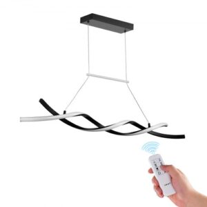 VEVOR Lámparas de araña modernas, 24 W, lámpara colgante LED regulable con pantalla de silicona con control remoto, lámpara de techo ajustable con brillo de temperatura de color 3000K-6000K para cocina comedor