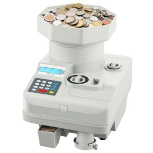 VEVOR Contadora de Monedas Universal Clasificadora de Monedas Profesional con Pantalla LED, Admite hasta 11000 Monedas, Clasificadora y Envolvedora Automática de Monedas para Todo Tipo de Monedas