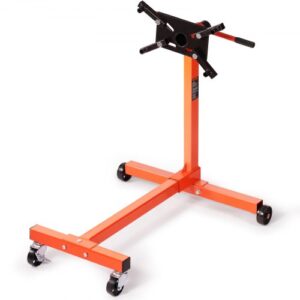 VEVOR Elevador de Motor de Taller 340kg Móvil y Bloqueable Elevador de Motor Giratorio 360° Soporte de Motor 6 Puntos de Anclaje Ajustables en Inclinación para Trabajos en Motores Desmontados Mecánico