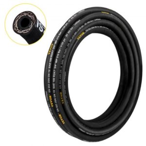 VEVOR Manguera Hidráulica de 100 m, Manguera Hidráulica en Espiral, Manguera Hidráulica de Goma con 2 Trenzas de Alambre de Acero de Alta Resistencia, Manguera Hidráulica a Granel -20 ? a 140 ?