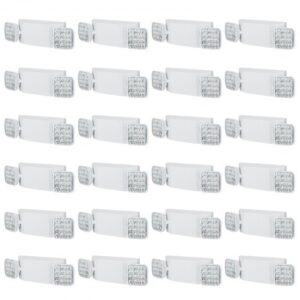 VEVOR Iluminación de Emergencia 24 Piezas Luz para Salida de Emergencia 3 W LED 2 Cabezas Cuadradas Ajustable Montaje en Techo o Pared para Cortes de Energía, Negocios, Oficinas, Escuelas