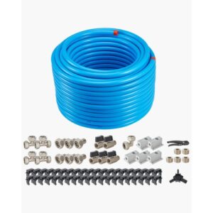 VEVOR Kit de Línea de Compresor de Aire, Sistema de Tuberías de Aire Comprimido de Aluminio HDPE, a Prueba de Fugas y Fácil de Instalar, para Talleres de Garajes, 200 PSI, Azul, Ø 515 x 325 mm