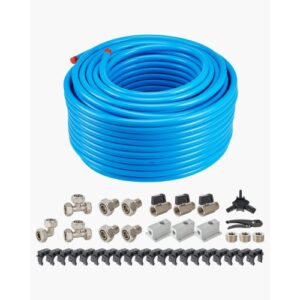 VEVOR Kit de Línea de Compresor de Aire, Sistema de Tuberías de Aire Comprimido Aluminio HDPE, a Prueba Fugas, Resistente a la Presión y Fácil Instalar, para Talleres de Garajes, Azul, Ø 590 x 300 mm