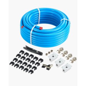 VEVOR Kit de Línea de Compresor de Aire, Sistema de Tuberías de Aire Comprimido Aluminio HDPE, a Prueba Fugas, Resistente a la Presión y Fácil Instalar, para Talleres de Garajes, Azul, Ø 475 x 200 mm