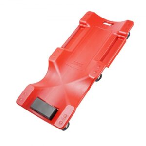 Camilla mecánica de plástico VEVOR, 914 mm, capacidad de 158,8 kg, camilla rodante para garaje con cuerpo ergonómico moldeado de HDPE, reposacabezas acolchado y bandejas dobles para herramientas, 6 ruedas, para taller de reparación de automóviles