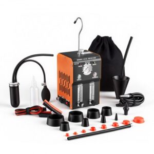 VEVOR Máquina de Fugas de Humo 12V CC, Detector de Fugas de Humo Automotriz Probador de Vacío EVAP, con Bomba de Aire, Presión de Salida 19-23 PSI, Diagnóstico de Tuberías de Combustible para Coches