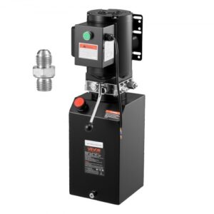 VEVOR Bomba hidráulica, de simple efecto, caudal de aceite de 6,3 L/min, presión máxima de descarga de 22 MPa para camiones, talleres mecánicos y elevadores de vehículos, negro, 660 x 270 x 270 mm