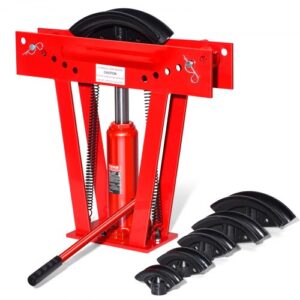 VEVOR Dobladora de Tubos Hidráulica 13-51 mm Dobladora de Tubos de Cobre Carga de 12 T con 6 Troqueles Herramienta para Doblar Rodillos Ajustable de 90°-180° para Doblar Varios Tipos de Metales
