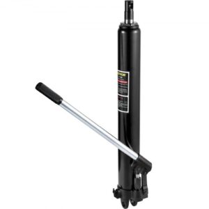 VEVOR Cilindro hidráulico largo para grúa de taller 3 T soporte de motor de cilindro hidráulico con bomba de un solo pistón base de horquilla varilla hidráulica para motor de elevación de cabra, negro