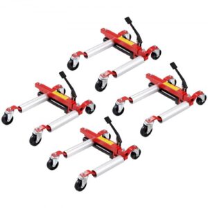 VEVOR Plataforma rodante para ruedas, capacidad máxima de 1500 libras, plataforma rodante para automóvil con ruedas giratorias de 360°, gato hidráulico para posicionamiento de vehículos de alta resistencia, para reparación de vehículos y mudanzas, juego de 4