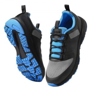 VEVOR Zapatillas de Entrenamiento Cruzado, Talla M, EE. UU. 12, Puntera Ancha con Soporte de Arco y Cordones Ajustables, para Correr, Gimnasia, Pasear y Levantar Pesas, Negro, 328 x 112 x 134 mm