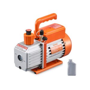 VEVOR Bomba de Vacío 3,5 CFM de Paletas Rotativas de Una Etapa con Botella de Aceitepara Sistemas HVAC, Bomba de Vacío para Mantenimiento de Aire Acondicionado Automotriz, Desgasificación de Resina