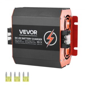VEVOR 30 A 375 W Cargador Integrado de CC a CC de Batería con Carga Inteligente Multietapa para Baterías de Plomo-Ácido, Litio, AGM, GEL para Autocaravanas, Vehículos Comerciales, Barcos y Yates