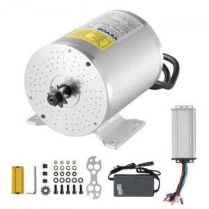 VEVOR Kit de Motor Eléctrico sin Escobillas de CC 1800 W: Motor de 48 V y 4500 RPM con Controlador de Velocidad Mejorado para Karts, Bicicletas Eléctricas, Motocicletas y Scooters, 134 x 107 x 112 mm
