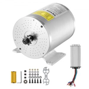 VEVOR Kit de Motor Eléctrico sin Escobillas de CC de 2000 W, 48 V y 4300 RPM con Controlador de Velocidad Mejorado para Karts, Bicicletas Eléctricas, Motocicletas, con Juego de Herrajes de Montaje