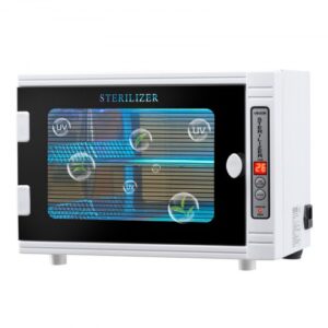 VEVOR 5 W Máquina Limpiadora de Herramientas para Uñas, Capacidad de 12 L, Armario con Temporizador, Puerta de Vidrio Templado, Longitud de Onda de 185 nm para Salones de Uñas, Salones de Belleza