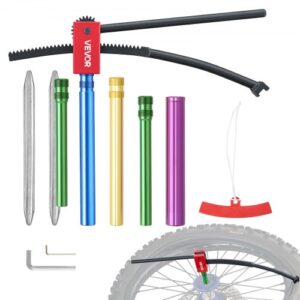VEVOR Desmontadora de Neumáticos para Motos de Cross, Compatible con Ruedas de 406 a 533 mm, Adaptadores de Eje de 15-25 mm, Cambiador de Neumáticos de Motocross con Palancas, Funda Protectora
