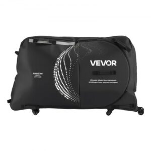 VEVOR Bolsa de Transporte para Bicicleta 600D Distancia Máxima entre Ejes de 130 cm, Bolsa para Llevar Bicicleta con Candado TSA, Protección y Estabilizador para Horquilla para Viajes en Avión, Coche
