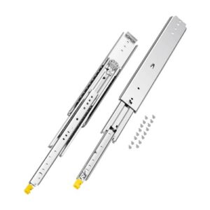 VEVOR 1 Par de Correderas Dobles para Cajones de Extensión Completa, Carga de 226,8 kg, Rodamiento de Bolas con Riel Deslizante para Cajones de Montaje Lateral con Bloqueo, 540 x 76 x 19,5 mm