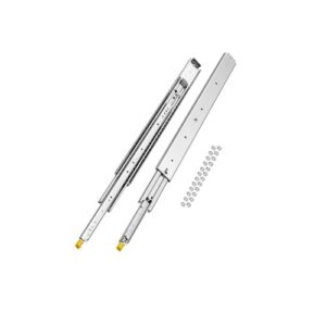 VEVOR 1 Par de Correderas Dobles para Cajones de Extensión Completa, Carga de 226,8 kg, Rodamiento de Bolas con Riel Deslizante para Cajones de Montaje Lateral con Bloqueo, 945 x 76 x 19,5 mm