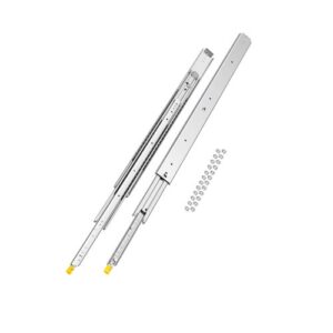 VEVOR 1 Par de Correderas Dobles para Cajones de Extensión Completa, Carga de 226,8 kg, Rodamiento de Bolas con Riel Deslizante para Cajones de Montaje Lateral con Bloqueo, 1150 x 76 x 19,5 mm