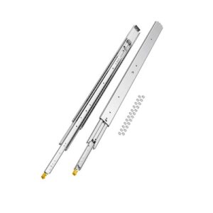 VEVOR 1 Par de Correderas Dobles para Cajones de Extensión Completa, Carga de 226,8 kg, Rodamiento de Bolas con Riel Deslizante para Cajones de Montaje Lateral con Bloqueo, 1248 x 76 x 19,5 mm
