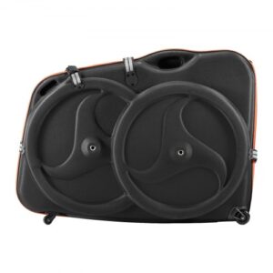 VEVOR Bolsa de Transporte para Bicicleta para Bicicleta de Carretera 700C, Bolsa para Llevar Bicicleta Carcasa Rígida con Candado TSA y Ruedas, para Viajes en Avión, Exteriores, Coche, Tren, Negro