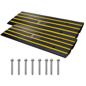 VEVOR Rampa de Umbral 6,5 ??cm 2 Piezas Rampas de Goma para Acera Carga 15 T Rampa de Acceso para Sillas de Ruedas Antideslizante Extensible para Carga de Muelle Entrada de Garaje 122x40,5x6,5 cm