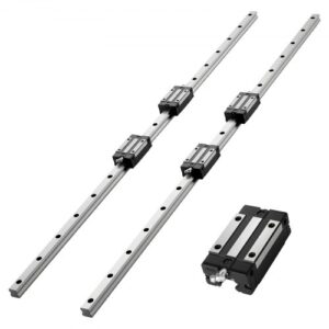 VEVOR Kit de Riel de Guía Lineal HGR20 2 Rieles 1000 mm, Eje Lineal con 4 Bloques Deslizantes con Rodamientos, Antioxidante y de Alta Precisión, para Bricolaje, Fresadoras CNC, Tornos, Impresoras 3D